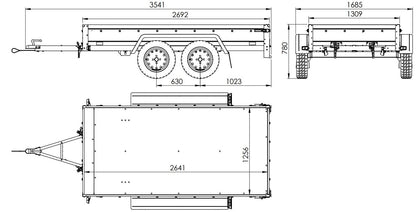 Remorque simple essieu Unitrailer GARDEN TRAILER 264 KIPP