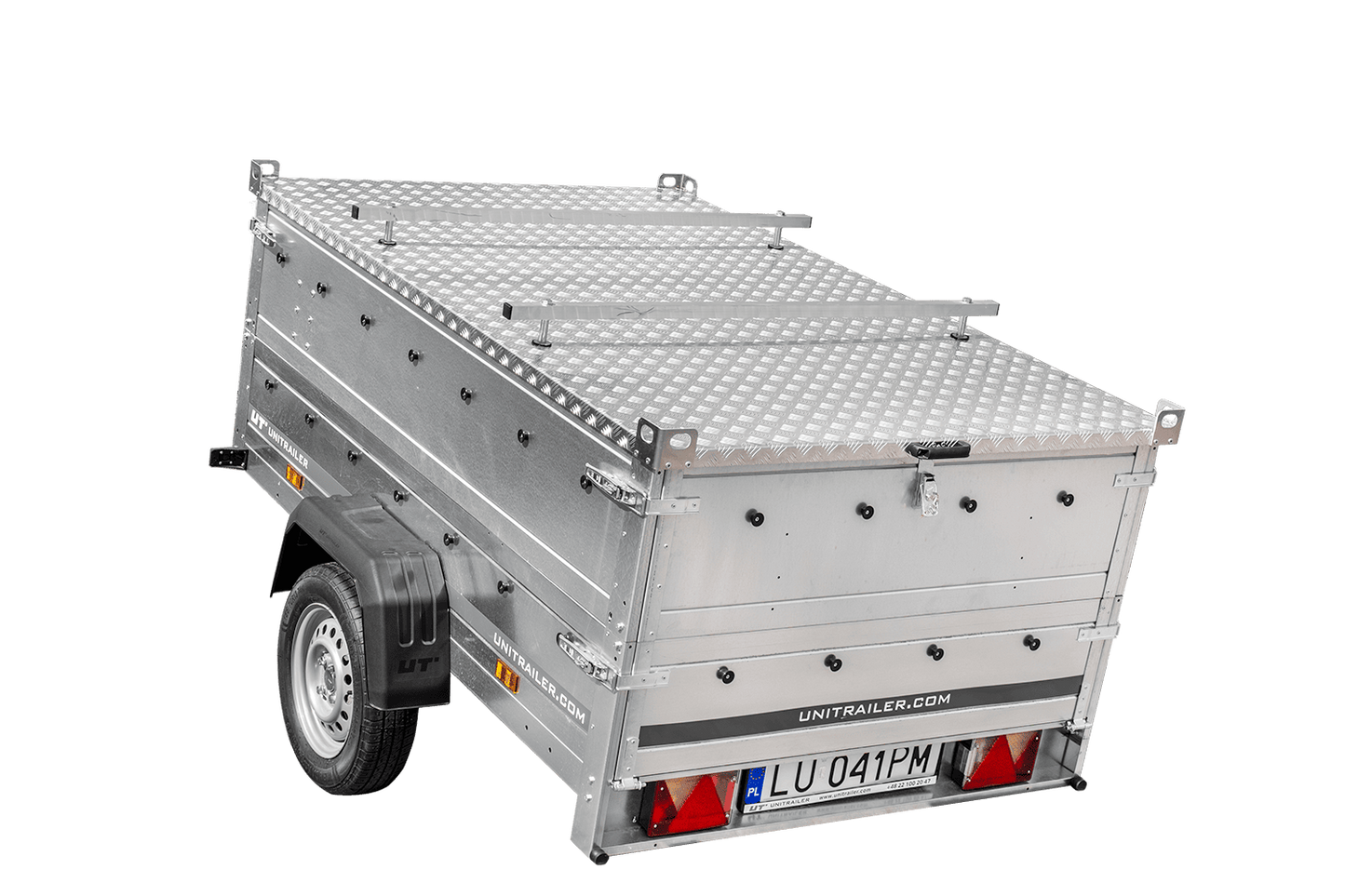 Remorque légère 200x125 UNITRAILER GARDEN 201 KIPP avec côtés BIS et couverture en aluminium