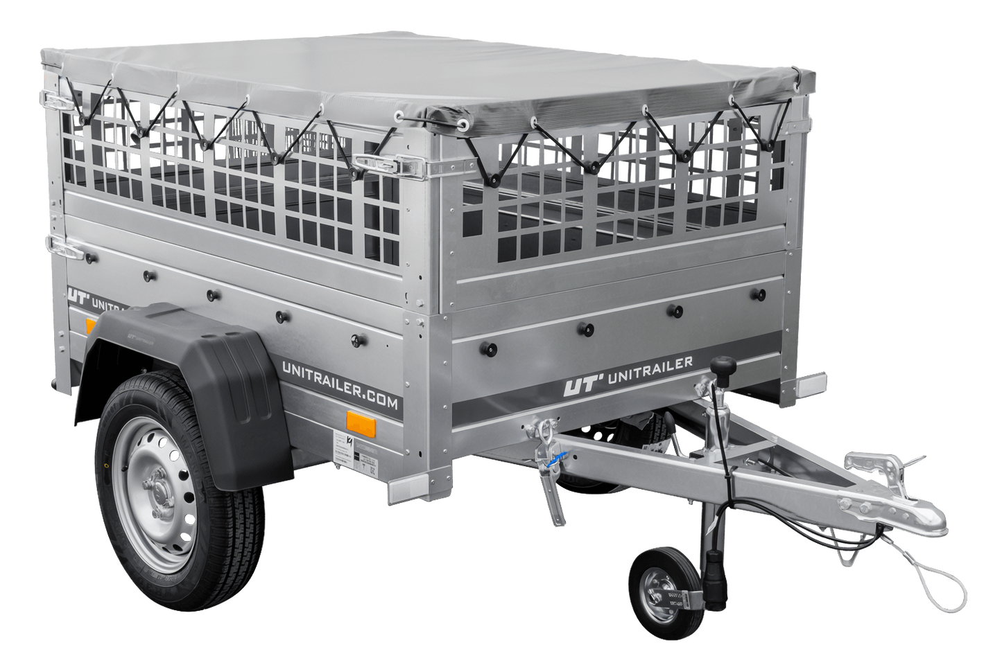 Petite remorque à vendre - Garden Trailer 150 KIPP [avec bâche plate grise, roue jockey]