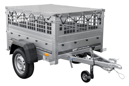 Petite remorque à vendre - Garden Trailer 150 KIPP [avec bâche plate grise, roue jockey]