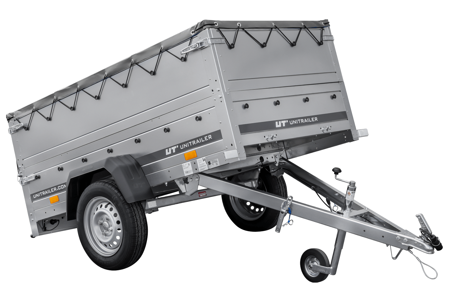 Remorque neuve 200x106 avec bâche plate, rehausses de ridelles et roue jockey - Garden Trailer 200 KIPP