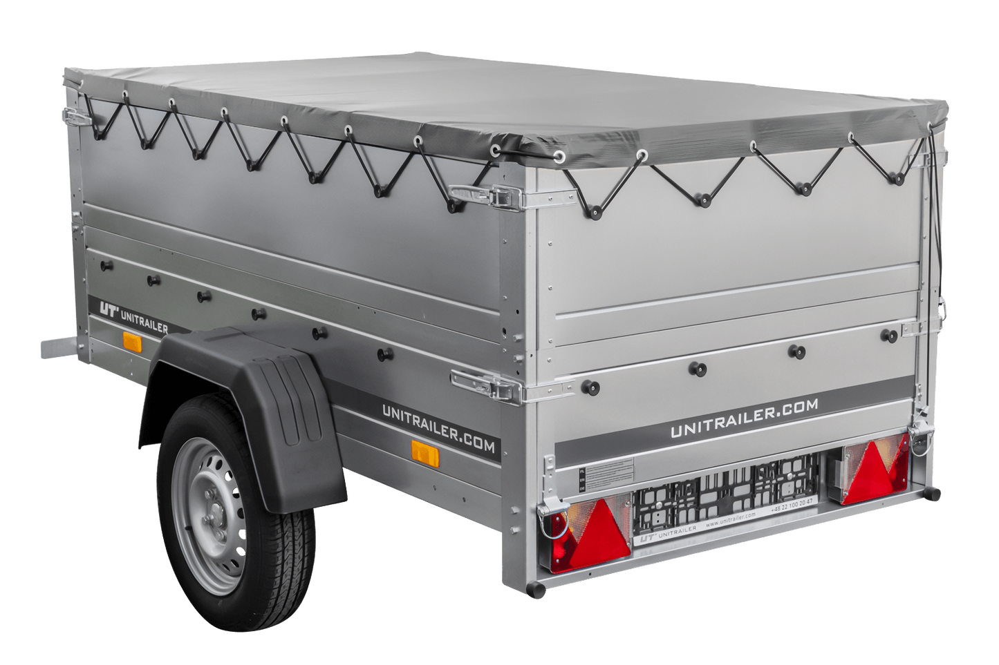 Remorque neuve 200x106 avec bâche plate, rehausses de ridelles et roue jockey - Garden Trailer 200 KIPP
