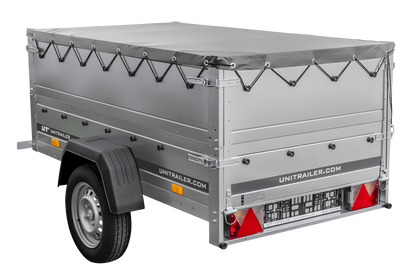 Remorque neuve 200x106 avec bâche plate, rehausses de ridelles et roue jockey - Garden Trailer 200 KIPP