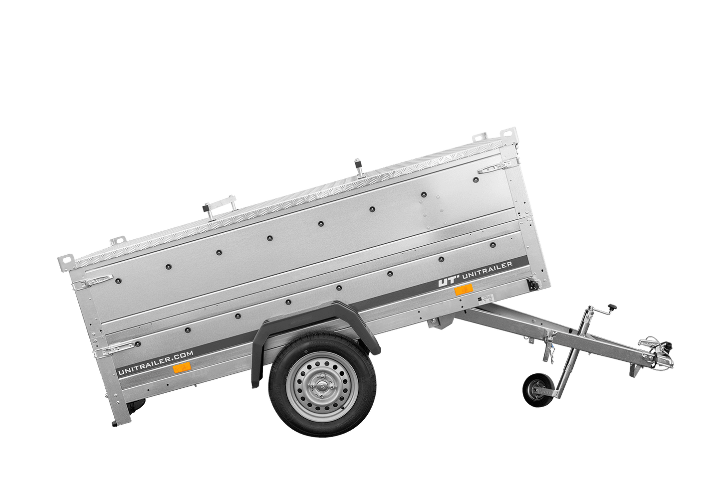 Remorque un essieu 230x125 UNITRAILER GARDEN 230 KIPP avec côtés BIS et couverture en aluminium