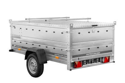 Remorque un essieu 230x125 UNITRAILER GARDEN 230 KIPP avec côtés BIS et couverture en aluminium