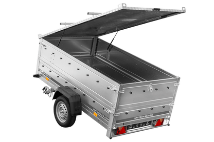 Remorque un essieu 230x125 UNITRAILER GARDEN 230 KIPP avec côtés BIS et couverture en aluminium