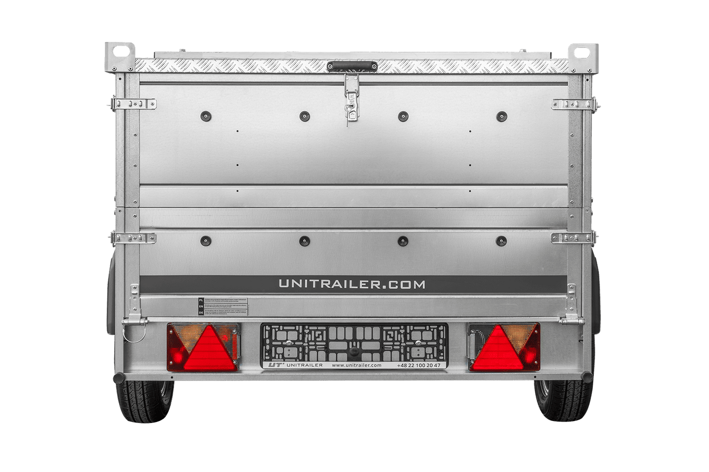 Remorque un essieu 230x125 UNITRAILER GARDEN 230 KIPP avec côtés BIS et couverture en aluminium