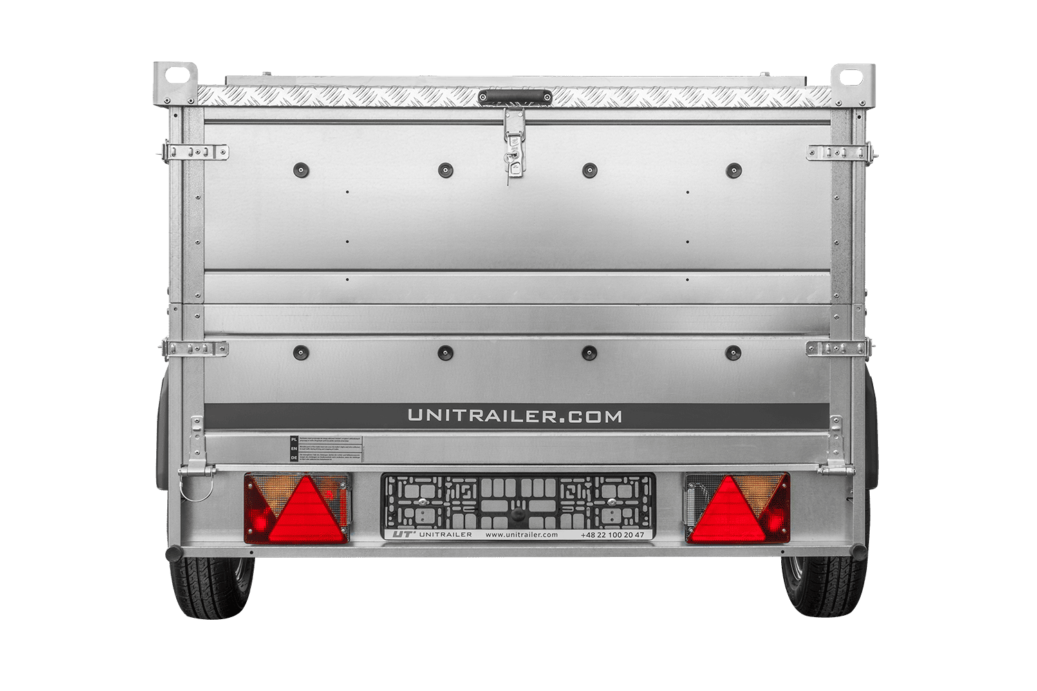 Remorque un essieu 230x125 UNITRAILER GARDEN 230 KIPP avec côtés BIS et couverture en aluminium