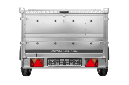 Remorque un essieu 230x125 UNITRAILER GARDEN 230 KIPP avec côtés BIS et couverture en aluminium
