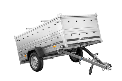 Remorque un essieu 230x125 UNITRAILER GARDEN 230 KIPP avec côtés BIS et couverture en aluminium