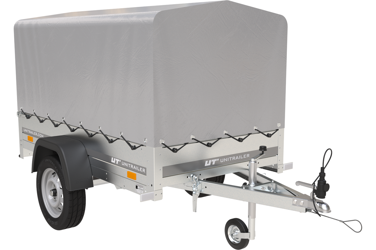 Remorque 750 kg 200 x 125 avec bâche haute et arceau Garden Trailer 201 KIPP