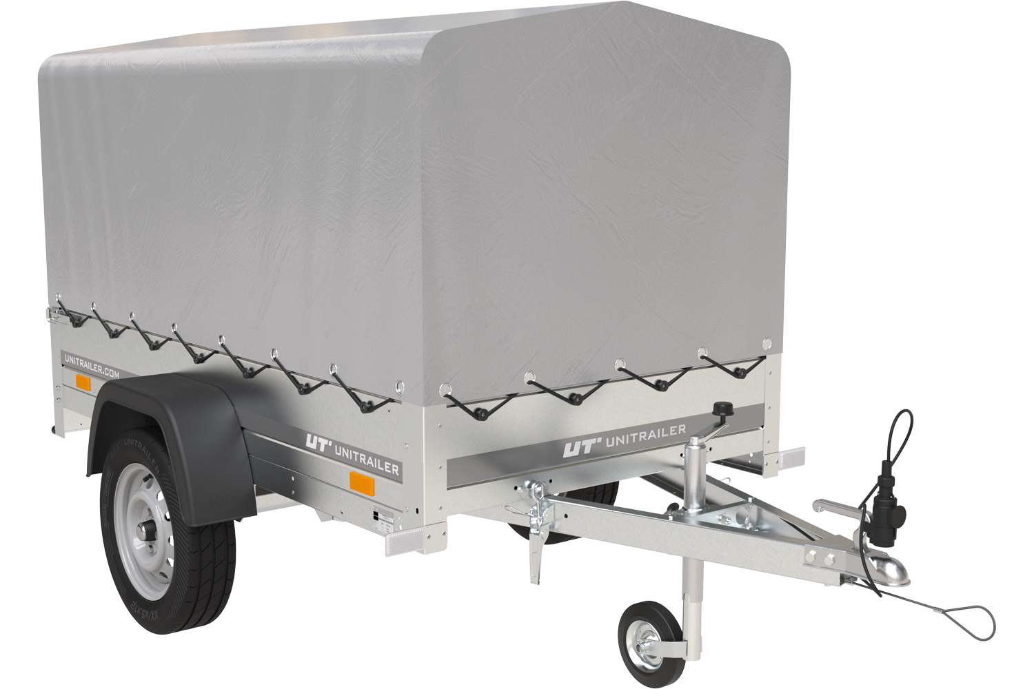 Remorque 750 kg 200 x 125 avec bâche haute et arceau Garden Trailer 201 KIPP