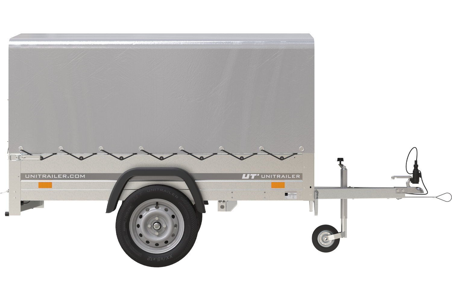 Remorque 750 kg 200 x 125 avec bâche haute et arceau Garden Trailer 201 KIPP