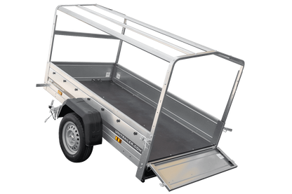 Remorque automobile Garden Trailer 200 KIPP 200 x 106 cm avec bâche haute, arceau et roue jockey PTAC 500 kg