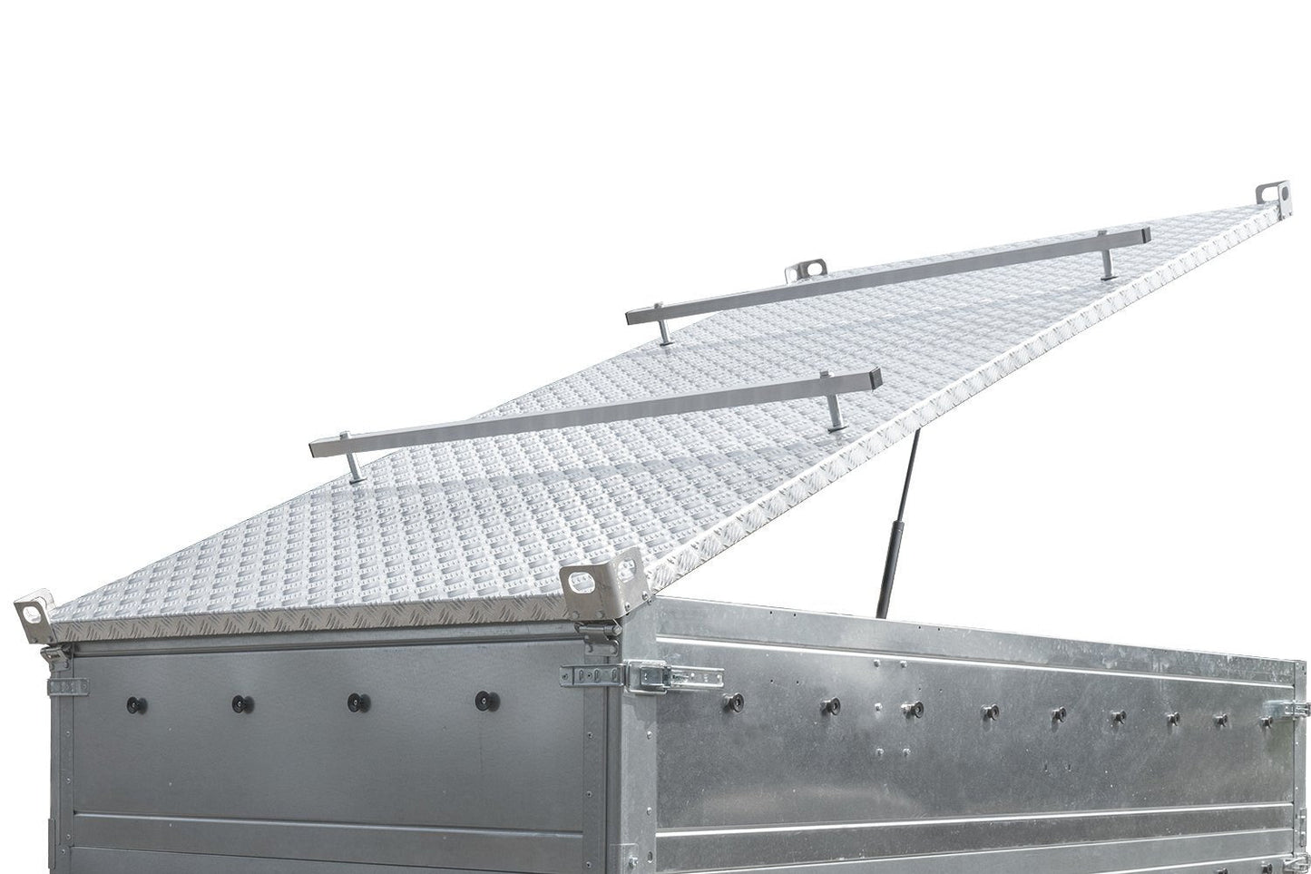 Remorque un essieu 230x125 UNITRAILER GARDEN 230 KIPP avec côtés BIS et couverture en aluminium