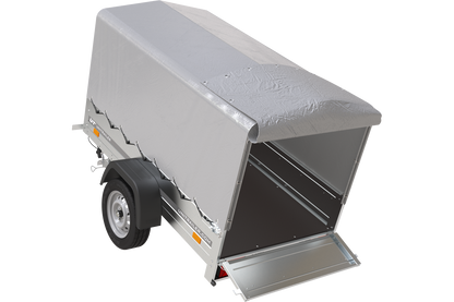 Remorque 750 kg 200 x 125 avec bâche haute et arceau Garden Trailer 201 KIPP