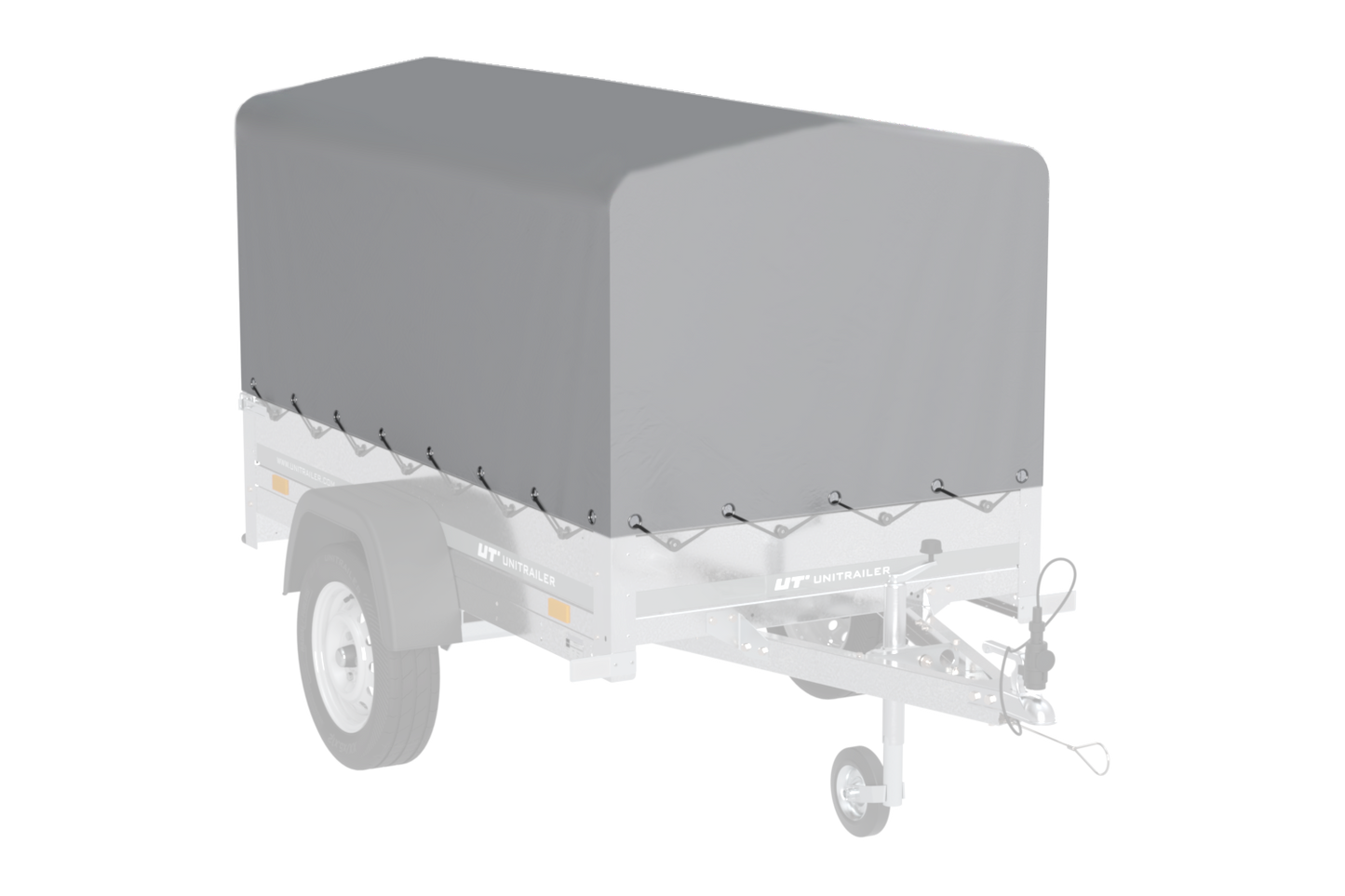 Remorque automobile Garden Trailer 200 KIPP 200 x 106 cm avec bâche haute, arceau et roue jockey PTAC 500 kg