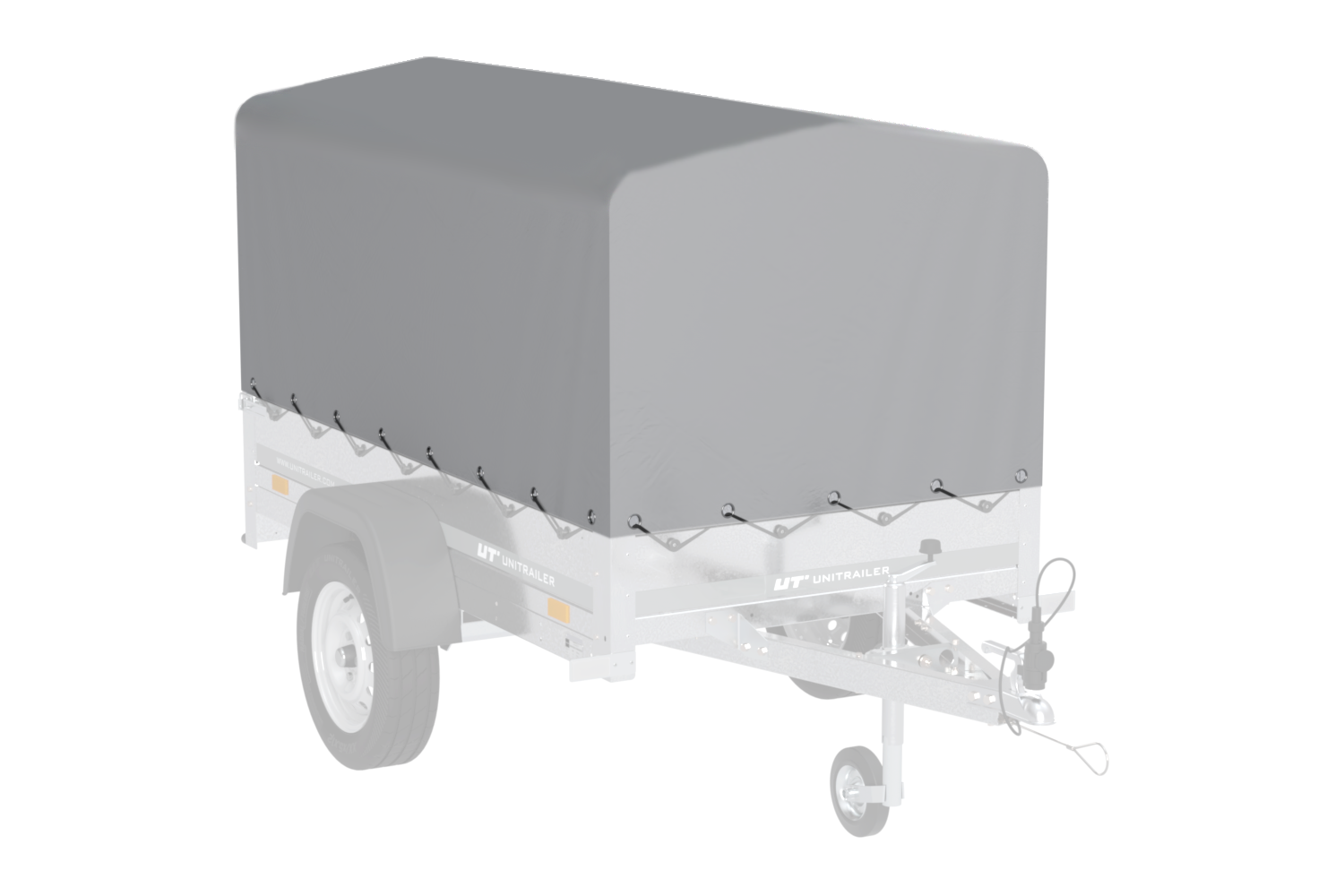 Remorque automobile Garden Trailer 200 KIPP 200 x 106 cm avec bâche haute, arceau et roue jockey PTAC 500 kg