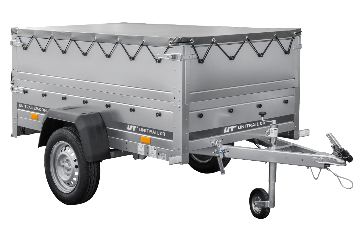 Remorque neuve 200x106 avec bâche plate, rehausses de ridelles et roue jockey - Garden Trailer 200 KIPP