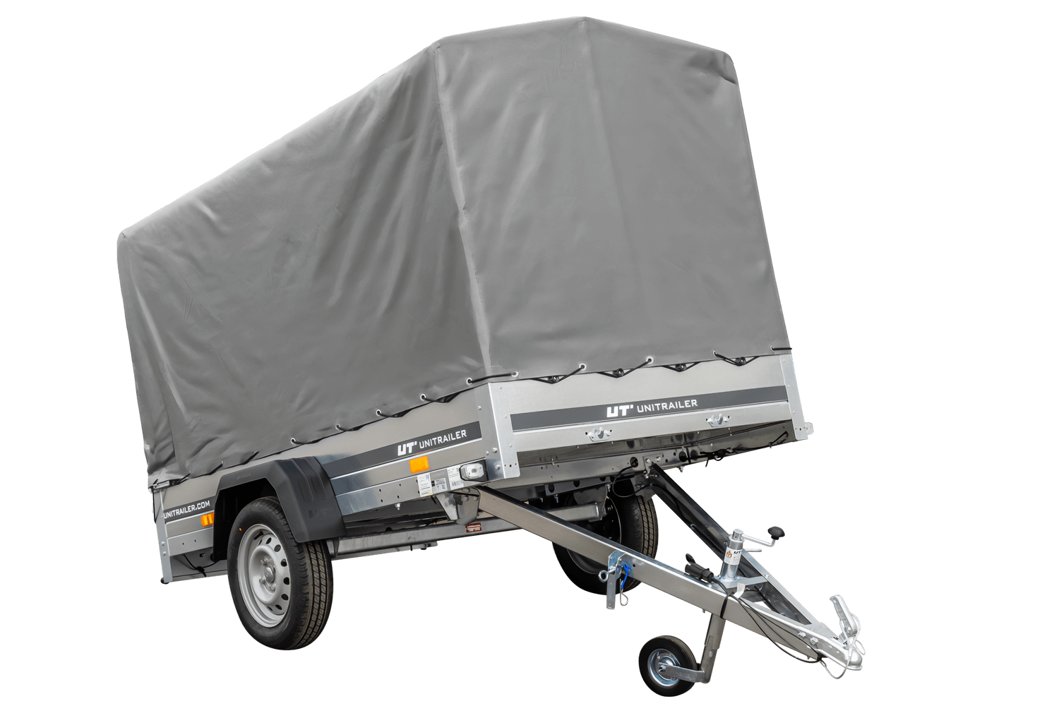 Remorque routière avec bâche haute (110 cm), arceau (110 cm) et roue jockey 230x125 Garden Trailer 230 KIPP