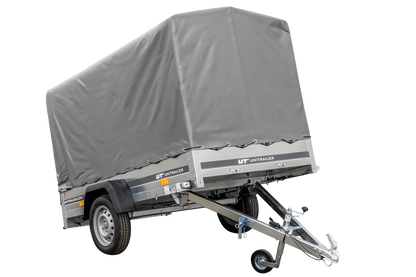 Remorque routière avec bâche haute (110 cm), arceau (110 cm) et roue jockey 230x125 Garden Trailer 230 KIPP