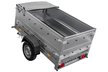 Remorque neuve 200x106 avec bâche plate, rehausses de ridelles et roue jockey - Garden Trailer 200 KIPP