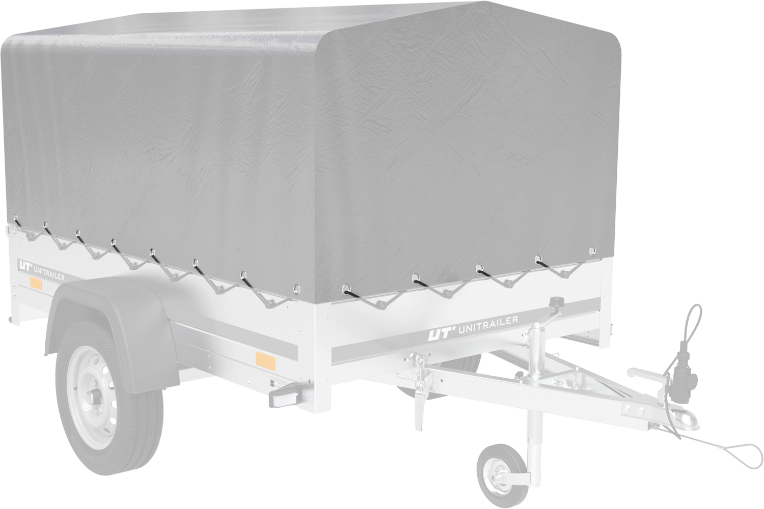 Remorque 750 kg 200 x 125 avec bâche haute et arceau Garden Trailer 201 KIPP