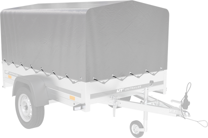 Remorque 750 kg 200 x 125 avec bâche haute et arceau Garden Trailer 201 KIPP