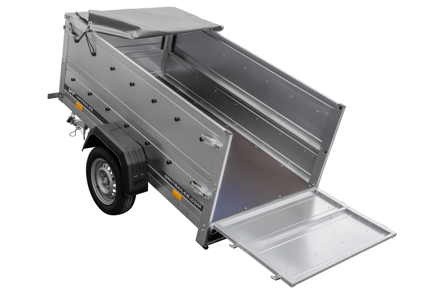 Remorque neuve 200x106 avec bâche plate, rehausses de ridelles et roue jockey - Garden Trailer 200 KIPP