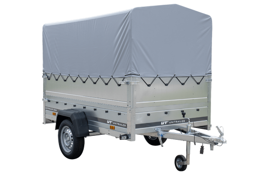 Remorque haute avec rehausses de ridelles et bâche haute - 2,30 x 1,25 m - Garden Trailer 230 KIPP