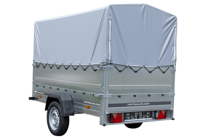 Remorque haute avec rehausses de ridelles et bâche haute - 2,30 x 1,25 m - Garden Trailer 230 KIPP