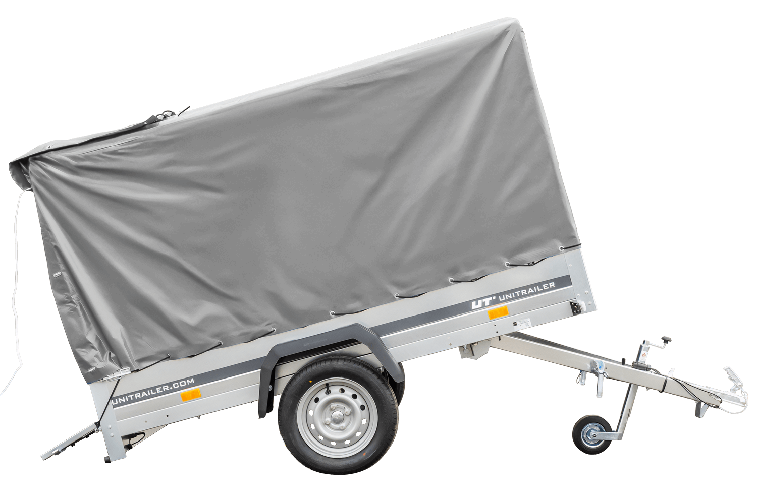 Remorque routière avec bâche haute (110 cm), arceau (110 cm) et roue jockey 230x125 Garden Trailer 230 KIPP