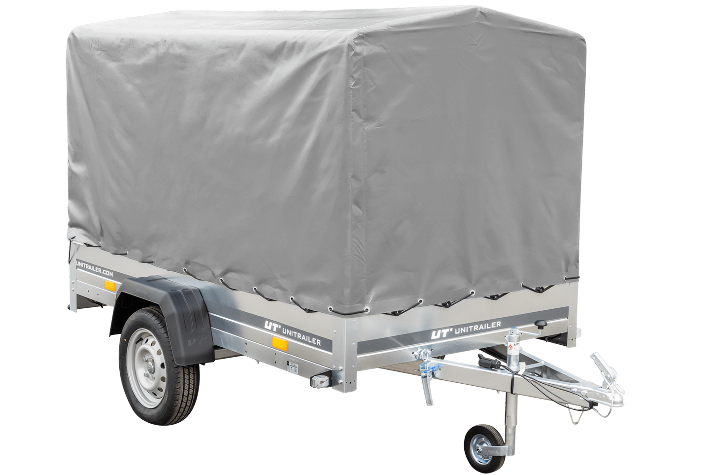 Remorque routière avec bâche haute (110 cm), arceau (110 cm) et roue jockey 230x125 Garden Trailer 230 KIPP