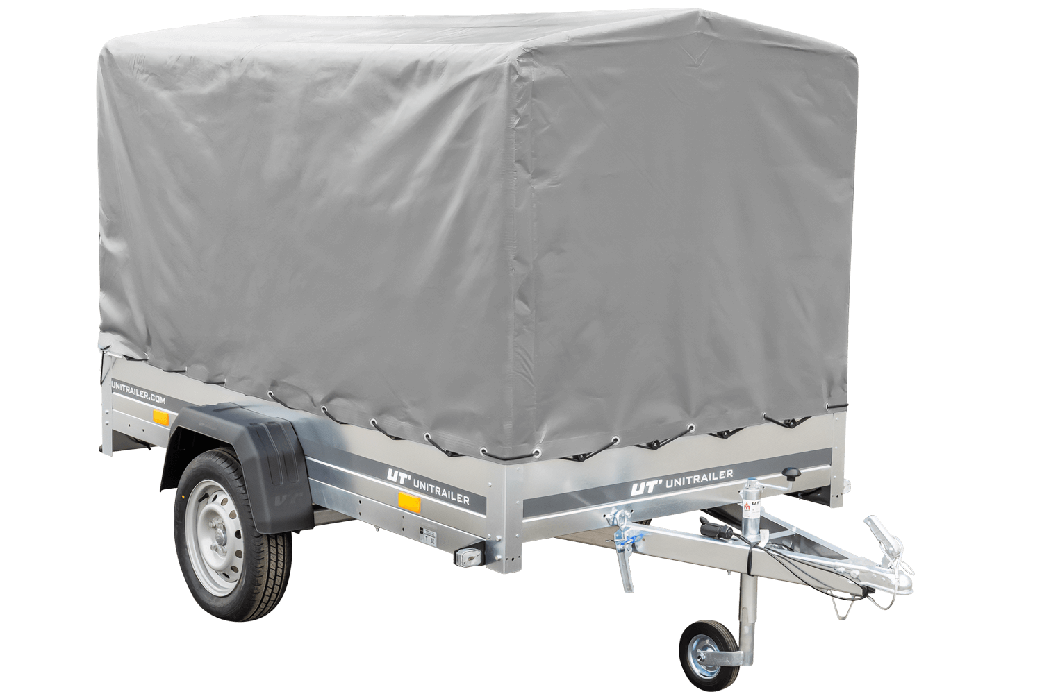 Remorque routière avec bâche haute (110 cm), arceau (110 cm) et roue jockey 230x125 Garden Trailer 230 KIPP