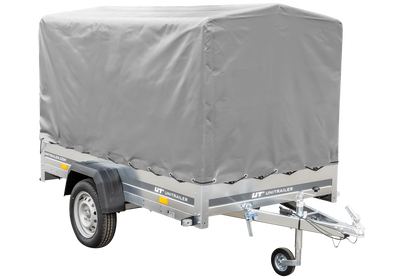 Remorque routière avec bâche haute (110 cm), arceau (110 cm) et roue jockey 230x125 Garden Trailer 230 KIPP