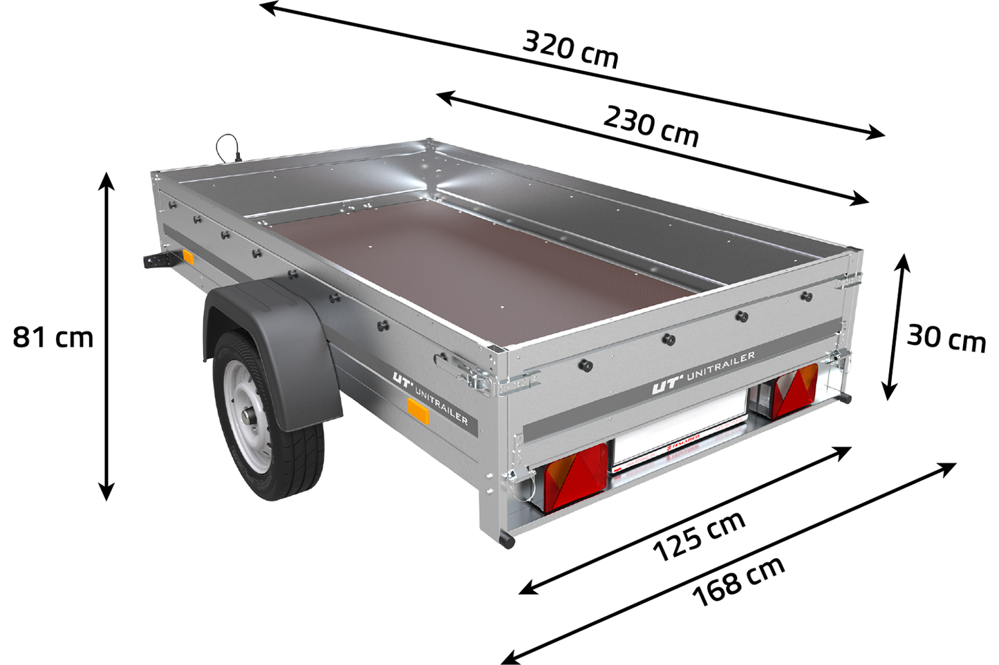 Remorque pour auto 230 x 125 cm Garden Trailer 230 KIPP