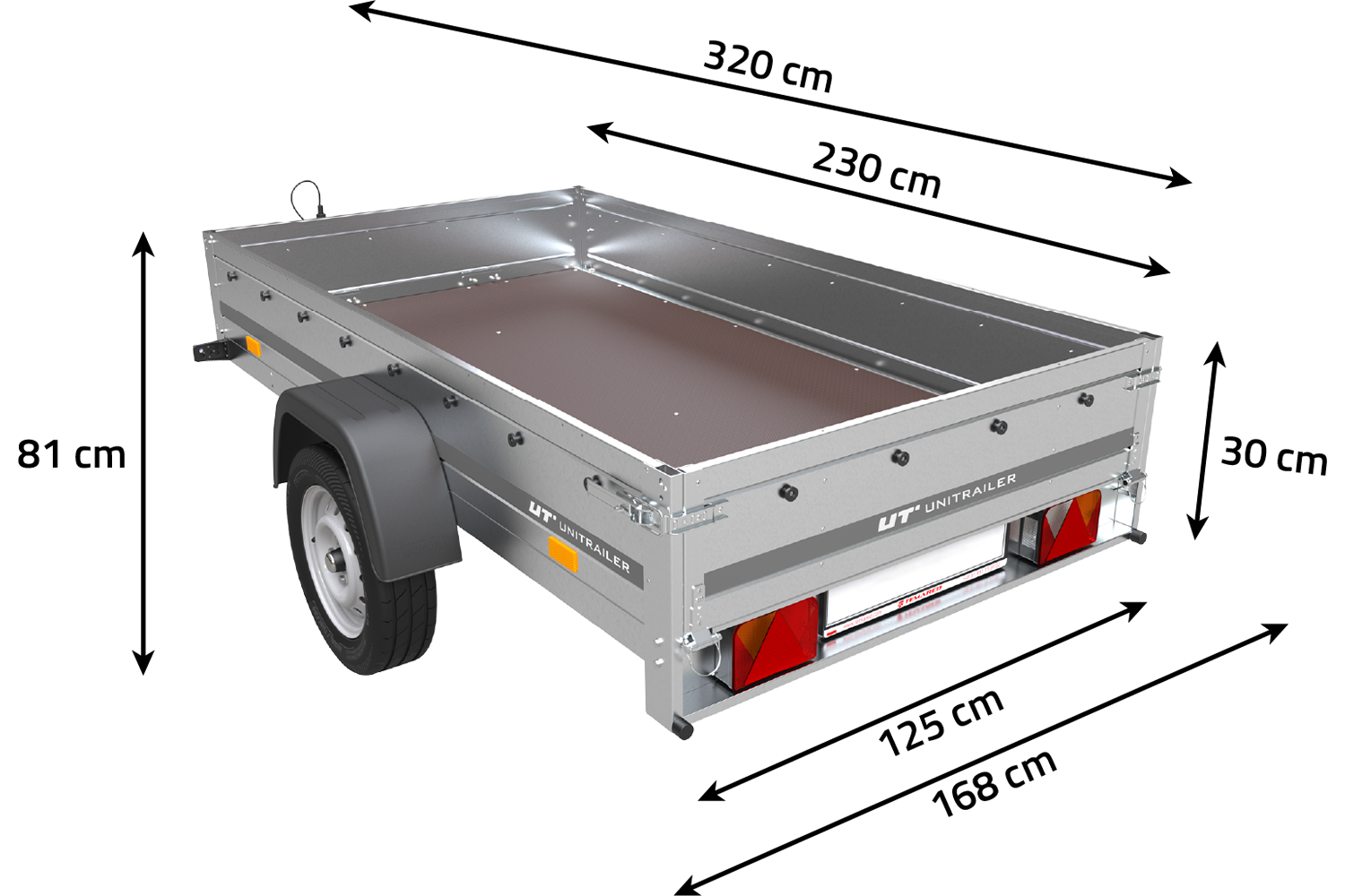 Remorque pour auto 230 x 125 cm Garden Trailer 230 KIPP