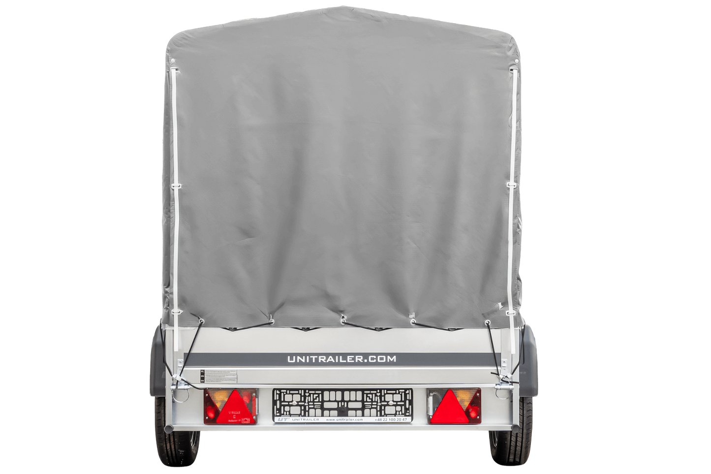 Remorque routière avec bâche haute (110 cm), arceau (110 cm) et roue jockey 230x125 Garden Trailer 230 KIPP