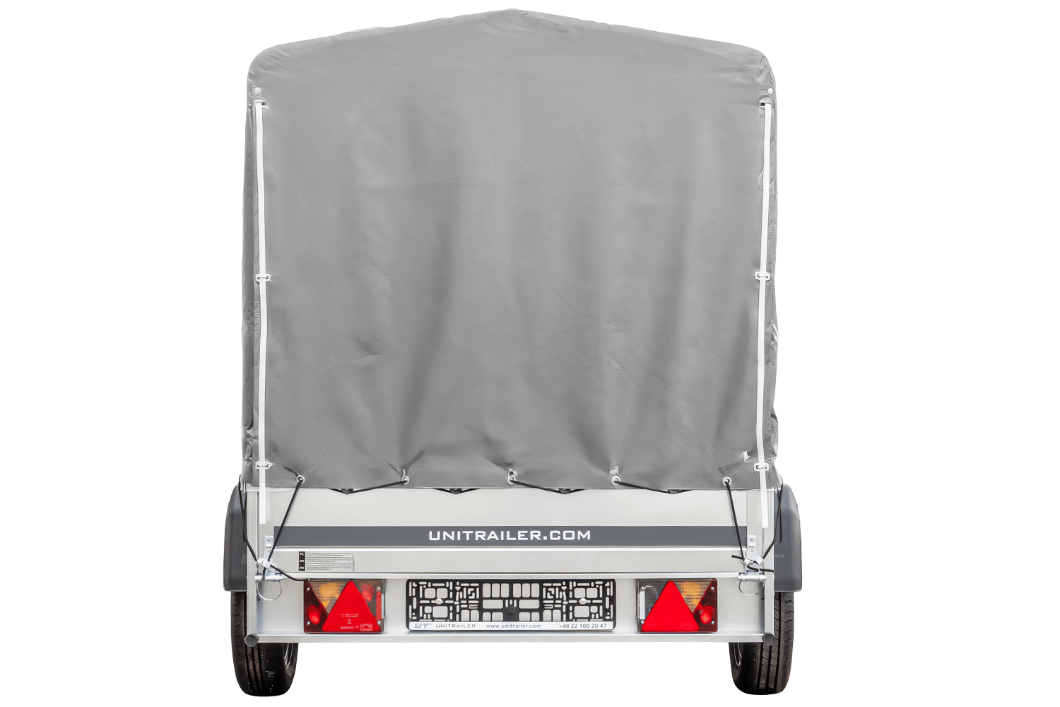 Remorque routière avec bâche haute (110 cm), arceau (110 cm) et roue jockey 230x125 Garden Trailer 230 KIPP