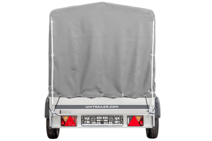 Remorque routière avec bâche haute (110 cm), arceau (110 cm) et roue jockey 230x125 Garden Trailer 230 KIPP
