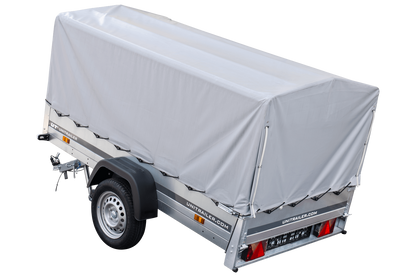 Remorque routière avec bâche haute, arceau H-800 et roue jockey 230x125 Garden Trailer 230 KIPP
