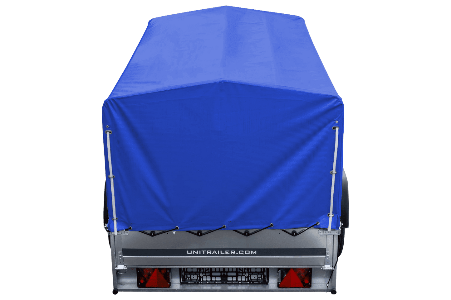 Remorque routière avec bâche haute bleue, arceau H-800 et roue jockey 230x125 Garden Trailer 230 KIPP
