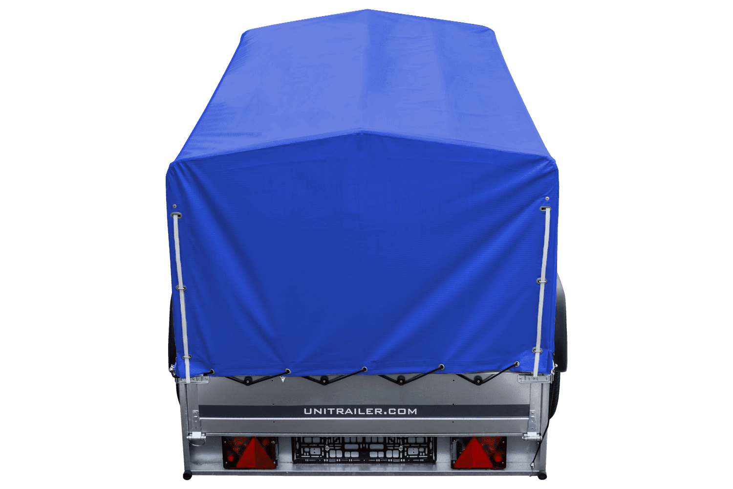 Remorque routière avec bâche haute bleue, arceau H-800 et roue jockey 230x125 Garden Trailer 230 KIPP