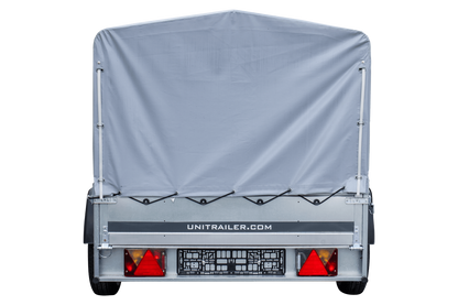 Remorque routière avec bâche haute, arceau H-800 et roue jockey 230x125 Garden Trailer 230 KIPP