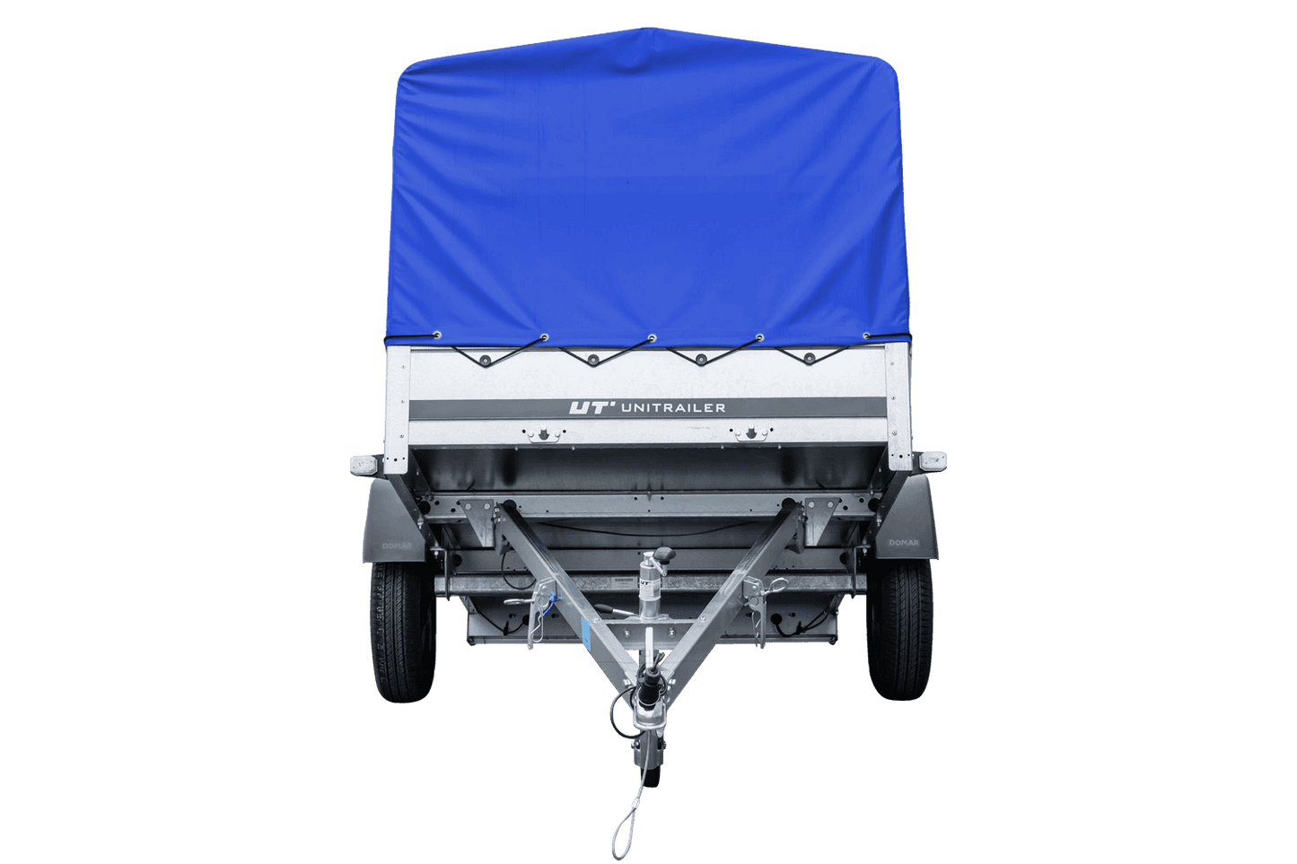 Remorque routière avec bâche haute bleue, arceau H-800 et roue jockey 230x125 Garden Trailer 230 KIPP