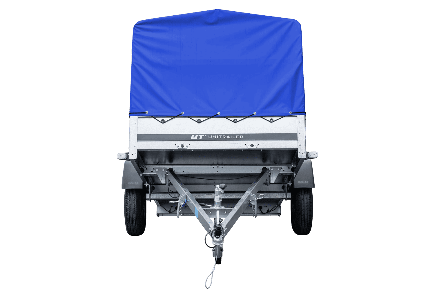 Remorque routière avec bâche haute bleue, arceau H-800 et roue jockey 230x125 Garden Trailer 230 KIPP