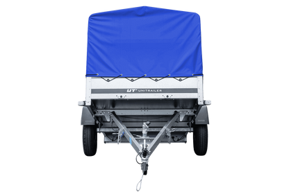Remorque routière avec bâche haute bleue, arceau H-800 et roue jockey 230x125 Garden Trailer 230 KIPP