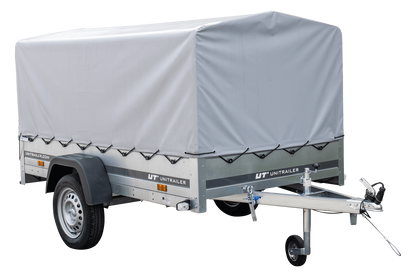 Remorque routière avec bâche haute, arceau H-800 et roue jockey 230x125 Garden Trailer 230 KIPP