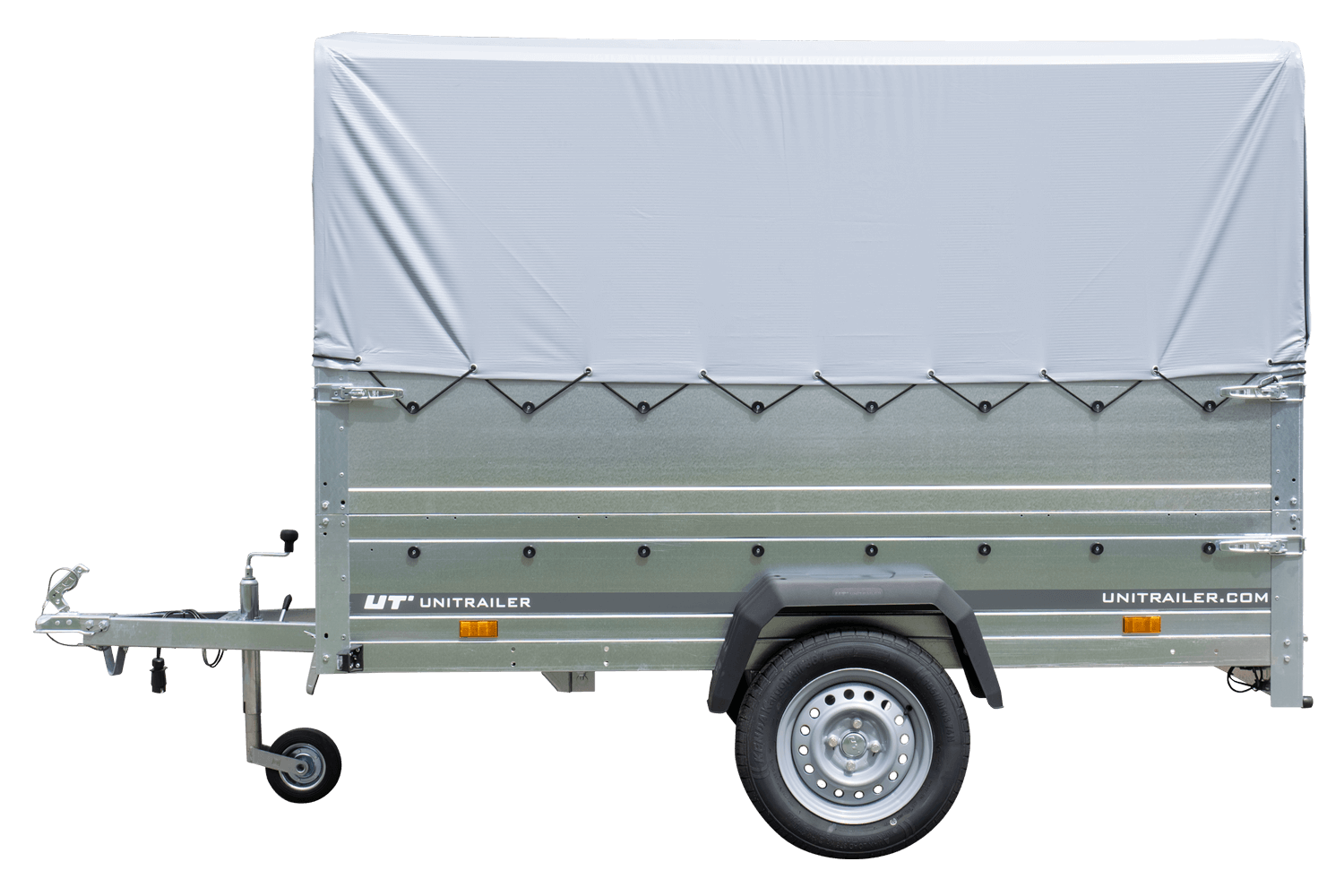 Remorque haute avec rehausses de ridelles et bâche haute - 2,30 x 1,25 m - Garden Trailer 230 KIPP