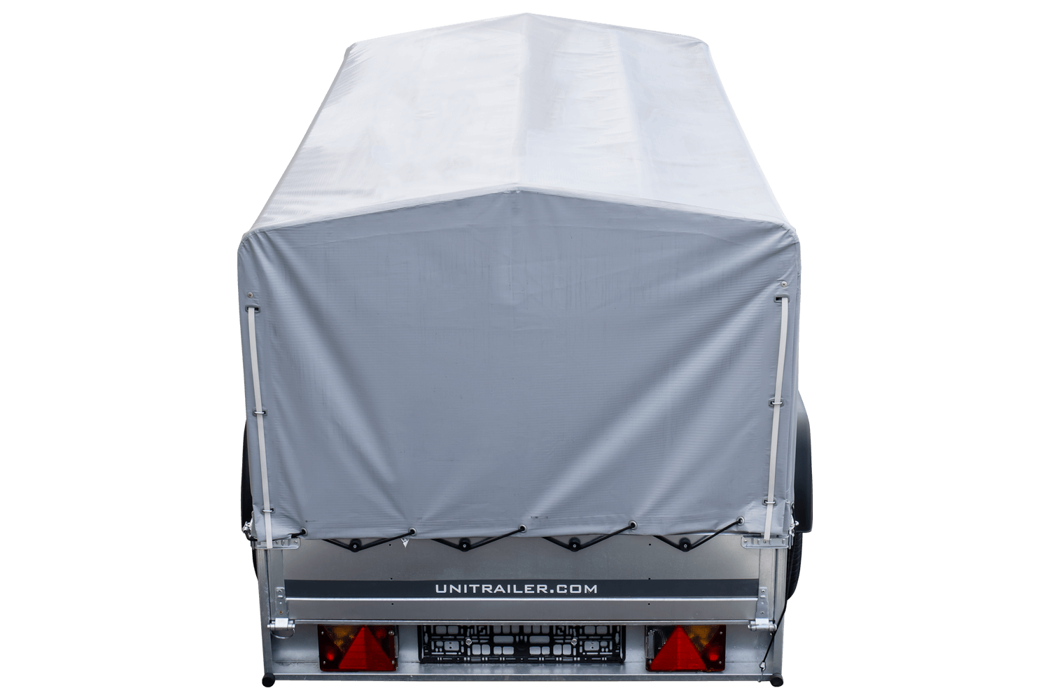 Remorque routière avec bâche haute, arceau H-800 et roue jockey 230x125 Garden Trailer 230 KIPP